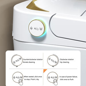 Nouvelle toilette intelligente <span class=keywords><strong>BF</strong></span> à poser au sol avec chasse d'eau automatique, siège chauffant, céramique sanitaire, électrique, blanche, automatique et connectée - Product Image 6