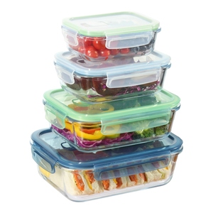 Nouveau verre à emporter nourriture boîtes à lunch micro-ondes bureau boîte à lunch pour adultes enfants enfants couvercle à dégagement d'air personnalisé avec logo - Product Image 1
