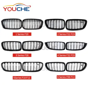 ABS dual SLAT ด้านหน้า kidney Grille ตาข่ายย่างสำหรับ BMW 1 2 3 4 5 6 Series F20 F22 F23 f30 M3 F80 F32 F10 F12