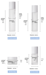 Juego de botellas de vidrio de lujo para loción, botella de vidrio para el cuidado de la piel, bomba de botella de vidrio de 100/120ml, botella de tóner con juego de frascos para cosméticos - Product Image 6