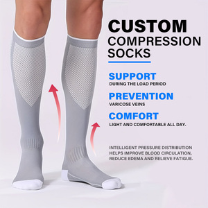 Custom <strong>Knee</strong> High 15-20mmhg <strong>Compression</strong> Running Stockings Men Women <strong>Compression</strong> Sports Socks - Product Image 1