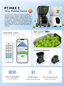 Machine à balles <span class=keywords><strong>de</strong></span> tennis Pusun améliorée avec contrôle intelligent par application, équipement d'entraînement à lancement automatique pour l'auto-entraînement, machine <span class=keywords><strong>de</strong></span> tir - Product Image 3
