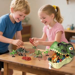 Giocattolo statuette modello animale di simulazione di dinosauro include Dino Aufbewahrungs Box il <span class=keywords><strong>mondo</strong></span> dei dinosauri giocattoli regalo per bambini - Product Image 3