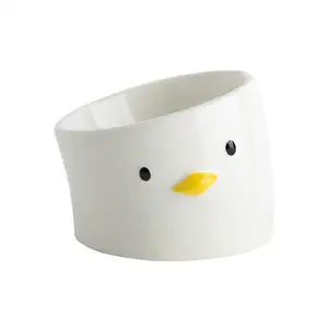 Portable Pet Accessories Luxury Duck Ceramic Pet Bowl for Feeding and Drinking with High Quality