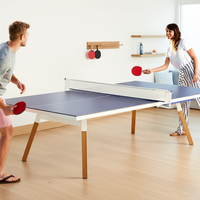 Table de ping-pong en bois haut de gamme personnalisée, table de ping-pong multifonctionnelle 2-en-1 pour l'intérieur