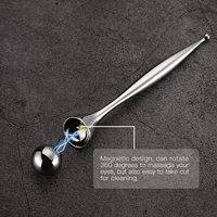 Argent Lisapack métal crème pour les yeux rouleau baguette métal crème pour les yeux applicateur yeux soins de la peau masseur glace refroidissement rouleau boule outils