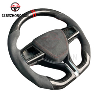Volant sport en fibre de carbone Drift RS pour Maserati Quattroporte avec poignée en cuir et design à 3 branches