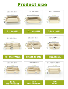 Scatola naturale biodegradabile monouso Fast Food piccolo imballaggio in carta in fibra vassoio bagassa con rivestimento CPET - Product Image 5