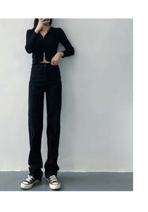 2025 nouveau début printemps conception femmes jean <span class=keywords><strong>pantalon</strong></span> personnalisé haute élastique jean femmes empilé ciré mode Denim jean fille - Product Image 5