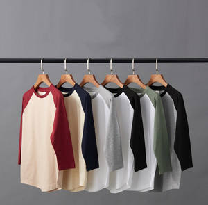 Maglietta personalizzata in cotone a <span class=keywords><strong>tre</strong></span> <span class=keywords><strong>quarti</strong></span> di alta qualità Streetwear Raglan in 100% di cotone con stampa T-Shirt personalizzata - Product Image 1