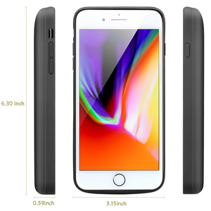 Công suất cao 8000mAh xách tay chống cháy sạc trường hợp đối với <span class=keywords><strong>iPhone</strong></span> 6/6S/<span class=keywords><strong>7</strong></span>/8 cộng với phí nhanh chóng không dây đầu vào ngân hàng điện Bìa - Product Image 5
