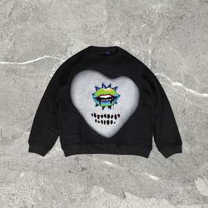 Sweat-shirt à col rond uni en molleton lourd surdimensionné en coton pour homme, broderie personnalisée, fermeture éclair lavée, respirant, streetwear - Product Image 1