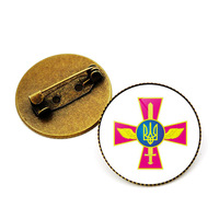 Insigne à épingle ronde en métal de revers ukrainien personnalisé en gros artisanat en métal