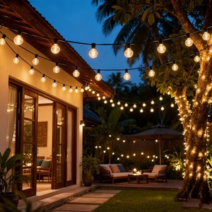 <span class=keywords><strong>Guirlande</strong></span> lumineuse G40 avec ampoules LED incassables, étanches, pour extérieur, patio, jardin, fête, éclairage décoratif - Product Image 6
