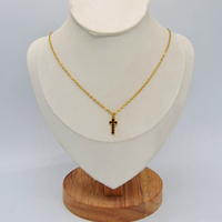 Collier croix miroir en acier inoxydable hommes et femmes couple paire de chaîne de clavicule pendentif hip-hop simple