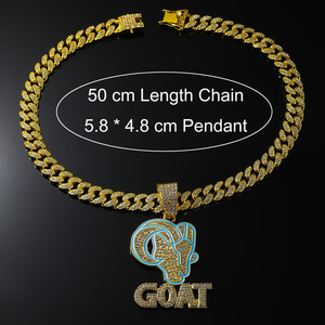 Nuevo Collar para Hombre 2026, Estilo Hiphop Rap, con Colgante de Letra GOAT, Estilo Urbano Punk, Chapado en Oro, Joyería de Moda al por Mayor - Product Image 5