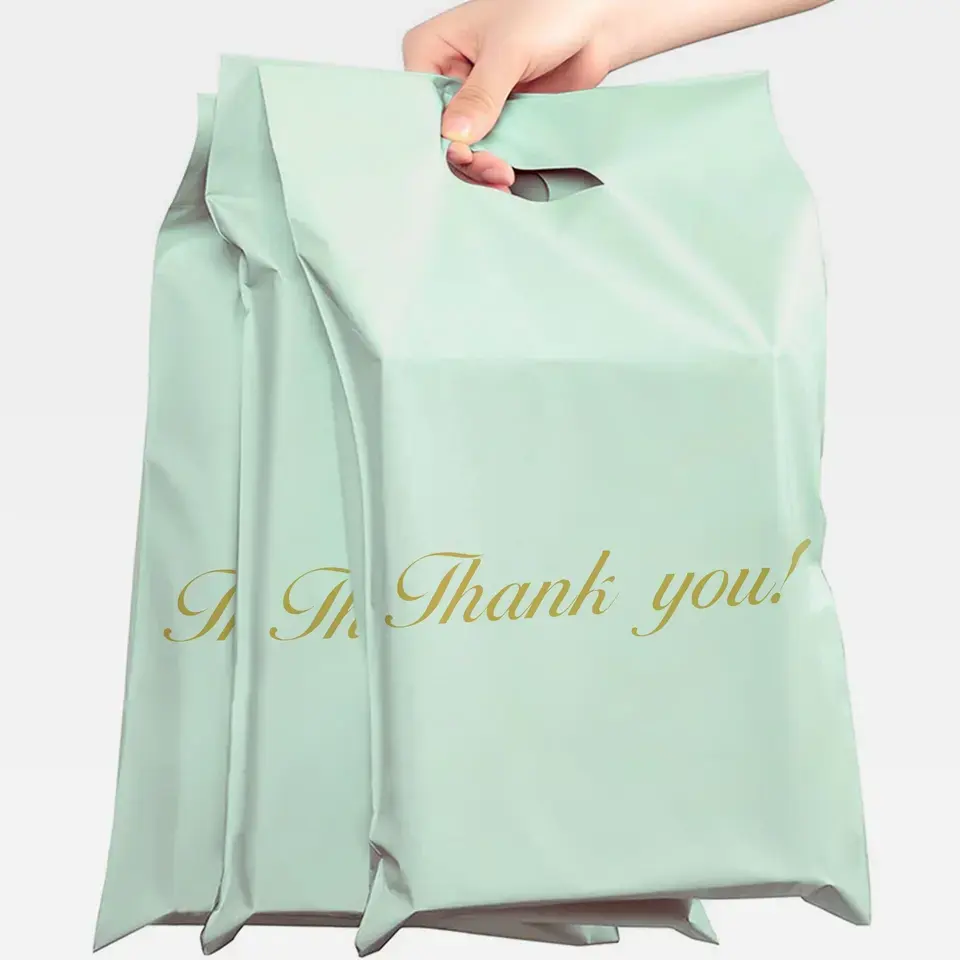 OEM Poly Mailer Bag with Handle Custom Printed Plastic Mailing Bags Clothing Poly Bag Waterproof Envelops for T-shirts Shoe Box