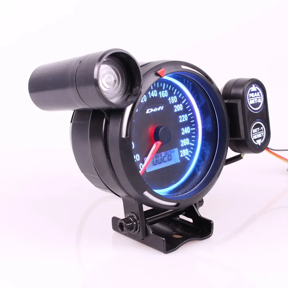 For Defi 3.75 Inch 80mm 7 Colors 0-11000 RPM Stepper Motor Tachometer RPM Gauge with Shift Light for Auto Car