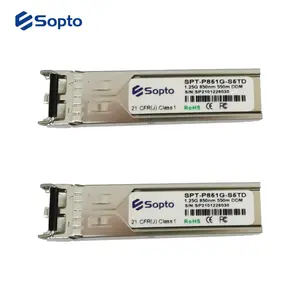 Modul SFP pemancar-penerima optik 1.25G dengan 850nm dupleks LC konektor 550m serat optik Ethernet untuk jaringan digunakan dalam FTTX