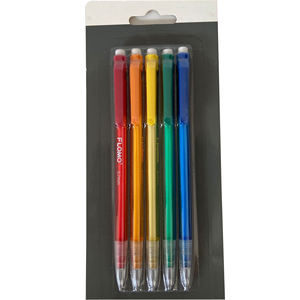 Crayon mécanique rétractable automatique en plastique transparent rond, crayon à mine personnalisé avec gomme - Product Image 1