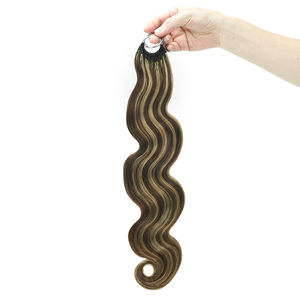 FH Body Wave Miracle Knot Crochet Human Hair P4/27 Highlight Color <b>Ring</b> X Feathering Tip Braids Human Hair Crochet - Product Image 3