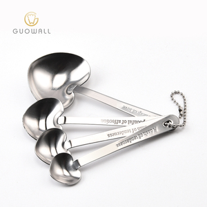 Juego <span class=keywords><strong>de</strong></span> <span class=keywords><strong>cucharas</strong></span> medidoras en forma <span class=keywords><strong>de</strong></span> corazón, <span class=keywords><strong>cucharas</strong></span> <span class=keywords><strong>de</strong></span> acero inoxidable, herramientas para hornear repostería, 4 Uds. - Product Image 1