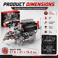 Kit de Bloques de Construcción Técnicos de Motor V12 de Alto Rendimiento, 809 Piezas, Ladrillos de Simulación Motorizada, Juguete Educativo STEM DIY, Regalo