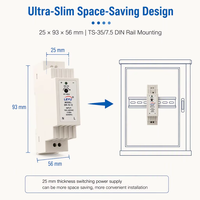 Alimentation électrique sur rail DIN ultra-mince OEM DR-15 Series 15W, sortie simple 5VDC, entrée AC universelle, SMPS industriel, PLC, maison intelligente, CE
