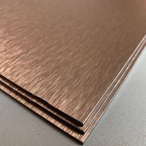 Paneles Compuestos de Aluminio Cheng Ge 1220x2440mm 3mm 4mm Acabado Cepillado Marrón Metálico para Fachadas de Tiendas y Paredes Exteriores - Product Image 3