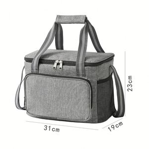 Sac personnalisé en tissu Oxford, sac à bandoulière pour le stockage des aliments, boîte à vin pour pique-nique, sac isotherme pour le déjeuner - Product Image 6