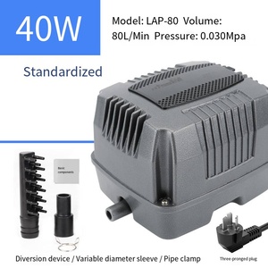 産業用45dBクワイエットデュアルモーター水族館空気ポンプ80L/min高圧水槽池酸素化 - Product Image 6