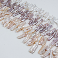 Chaîne de perles d'eau douce baroques Biwa, perles allongées multicolores de 8 à 25 mm, pour la fabrication de bijoux faits main, vente en gros en vrac