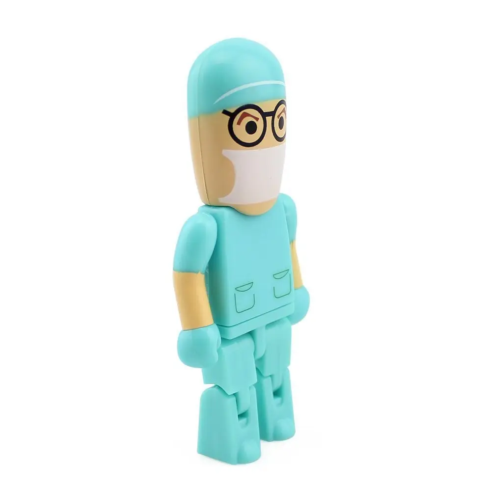 Clé usb en plastique ABS avec personnage de dessin animé, support à mémoire de forme pour médecin et infirmière, bon marché, 1 pièce