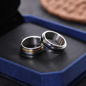 도매 Anillos 드 Acero Inoxediby 알 시장 힙합 고딕 펑크 3 색 혼합 회전 스테인레스 스틸 반지 남성용 - Product Image 3