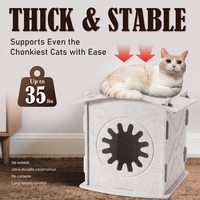 Nichoir pour chat en feutre, chauffant, couvert, portable, résistant aux griffures, isolation thermique, design moderne et élégant pour petits animaux