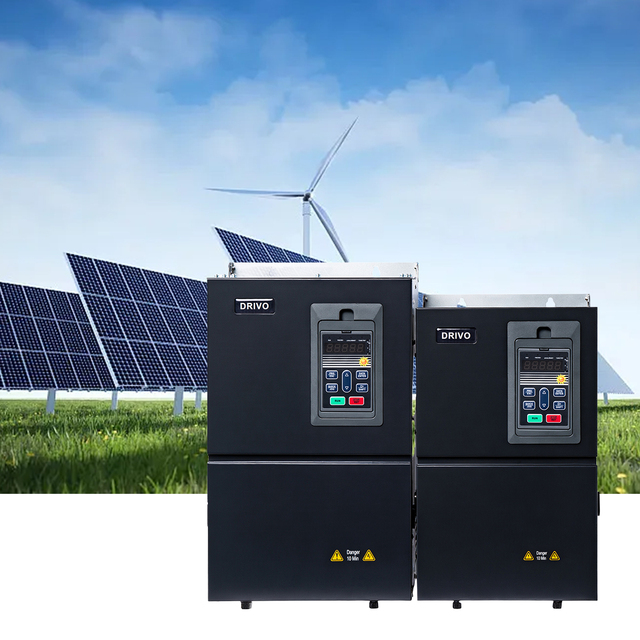 DRIVO AE300-01 LCD Display MPPT Solar Pump VFD Inverter AC DC Dual Input RS485 Remote Monitor Function for Agriculture