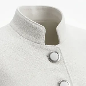<span class=keywords><strong>Ensemble</strong></span> tailleur <span class=keywords><strong>jupe</strong></span> femme Jinyuan blanc ivoire, col rond, blazer peplum, boutons nacrés, <span class=keywords><strong>jupe</strong></span> <span class=keywords><strong>longue</strong></span> plissée, luxe, 2 pièces, personnalisable OEM/ODM - Product Image 2