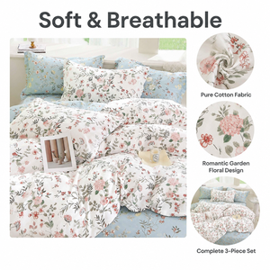 Poland Local Hub Sunroom Floral Bedding <b>Set</b> 3 Piece Queen Size Cotton <b>Comforter</b> EU Dropshipping - Product Image 2