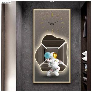 Reloj Decorativo de Porcelana de Alta Gama, Reloj de Pared Atmosférico con Pintura de Barco Pirata Dorado, Serie de Paisajes Marinos - Product Image 5