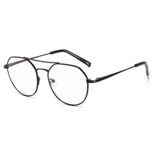 Montures de lunettes unisexes surdimensionnées ovales en métal avec protection anti-lumière bleue, monture complète, verres en acétate, modèle 1889 - Product Image 3