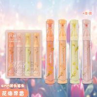 Marcadores Fluorescentes Retráctiles con Aroma Floral, 4 Colores/Juego, Punta de Cincel Suave, para Estudiantes y Diarios