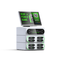 Station de recharge portable 8 emplacements avec écran intégré, lecteur de cartes POS, batterie Li-Polymère 6000 mAh, sortie 60W, conception ignifuge, certifiée CE