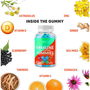 9 trong 1 hỗ trợ miễn dịch Gummies <span class=keywords><strong>astragalus</strong></span> & rêu biển miễn dịch bổ sung vitamin C & D Gummy miễn dịch Gummy - Product Image 2