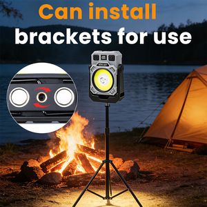 Lampada da <span class=keywords><strong>Lavoro</strong></span> LED Multifunzione con Gancio, Magnete, Clip per Penna e Supporto per Treppiede, Rotazione a 360°, Luce per Campeggio e Attività all'Aperto, Power Bank - Product Image 3