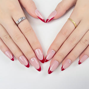 Punta francesa personalizada de fábrica, cubierta completa falsa, prensa en las uñas, venta al por mayor, uñas artificiales de alta calidad para Salón de Arte de uñas - Product Image 3