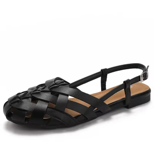 Zapatos de boda de moda para mujer, de cuero PU, con punta cerrada, tacón de cuña, cierre de hebilla, suela alta suave antideslizante para caminar al aire libre, informales - Product Image 2