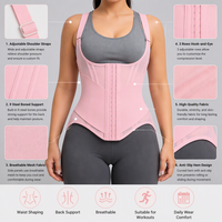 Gilet gainant amincissant intégral à 3 crochets pour femme, contrôle du ventre, entraînement, Faja Body Shaper, fermeture double couche