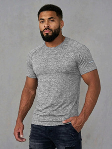 Nuevos productos de comercio exterior transfronterizo 2026: Camiseta deportiva informal de manga corta con cuello redondo y color liso para hombre, con iones. - Product Image 5
