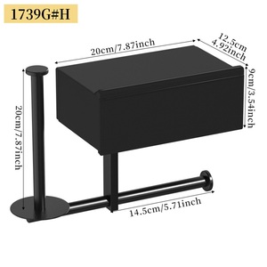 Support mural en alliage de zinc pour toilettes, distributeur de mouchoirs sans perçage, boîte à lingettes humides, support de téléphone portable de type tiroir pour salle de bain, design moderne - Product Image 3