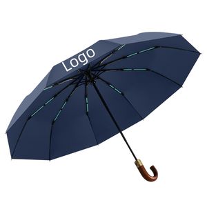 <span class=keywords><strong>Parapluie</strong></span> rétro <span class=keywords><strong>pliant</strong></span> entièrement automatique de haute qualité 3 fois poignée incurvée en bois massif avec <span class=keywords><strong>parapluie</strong></span> imprimé logo - Product Image 6